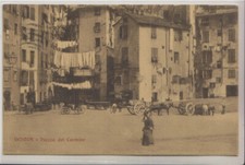 ANNO 1910 GENOVA PIAZZA  DEL CARMINE ANIMATA - CARROZZE  CALESSI 