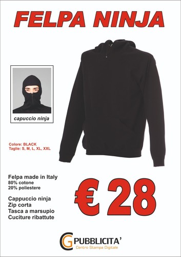 Felpa ninja stadio ultras con - felpa,