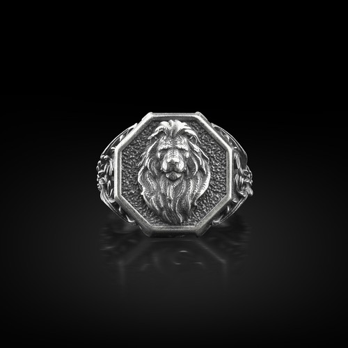 Anello con sigillo testa - , di