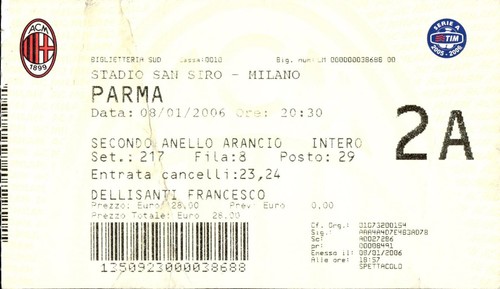 Biglietto stadio milan - biglietto, vs