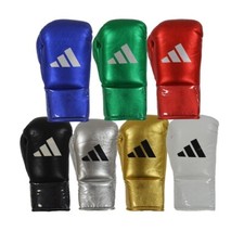 Guanti da boxe Adidas AdiStar 3.0 in pelle professionali approvati BBBC metallizzati da uomo