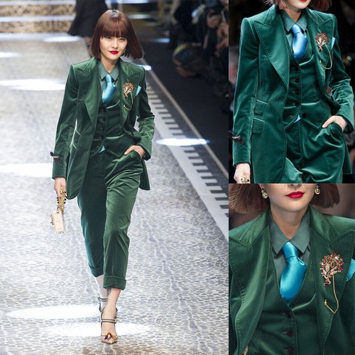 Completo donna velluto verde - , 3