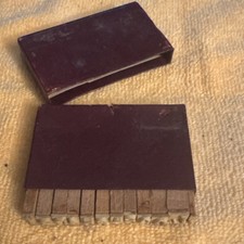 Set di timbri antichi in legno con serie numeri da 0a 9 Mai Usato