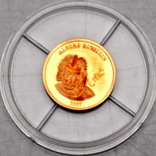 MEDAGLIA 2001: ALBERT EINSTEIN, 0,5 g ORO 585, PP, S59