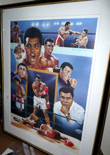 Autografo Muhammad Ali firmato Frank Stapleton litografia incorniciato LE 500 LOA Auto DUE VOLTE