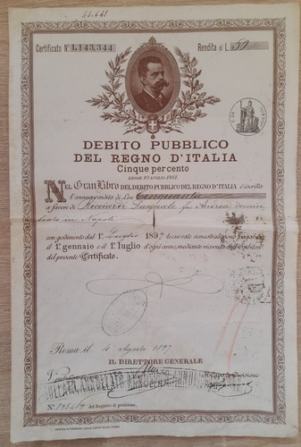 Debito pubblico del regno - pubblico,