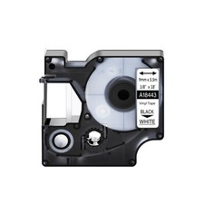 2PK 9mm Nero su Bianco IND Nastro Etichetta Vinile 18443 per Dymo Rhino 1000 3000 5000