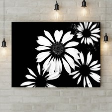 Monocromatico Quattro Fiori - Arte da parete - Stampa arte da parete arrotolata tela