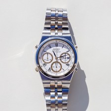 VINTAGE Seiko 7a38 728A Acciaio - oro revisionato / serviced