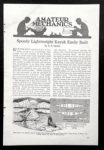 Eskimo kayak 1929 howto - kayak,