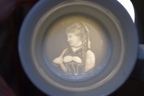 Antica tazza barba litofano - da,