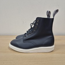 Stivaletti Dr Martens Whiton blu pelle morbida suola bianca taglia UK 6