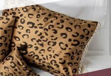 ONE OPALHOUSE Cassina Leopard Print Velvet Fringe Pillow Sham  Brown - Standard