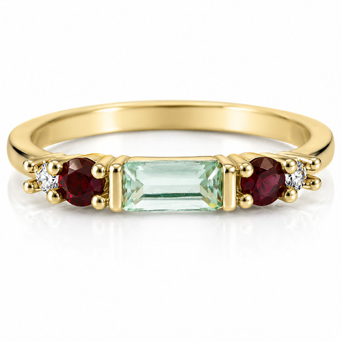 Anello stretto oro pietre