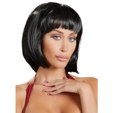 Parrucca corta nera donna sintetica sexy caschetto come capelli veri ragazza hot