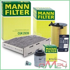 MANN KIT FILTRO OLIO + ARIA E INTERNO PER AUDI A3 8P 1.2 1.4 TFSI 10-13