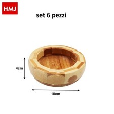 Set 6 Pezzi Posacenere Legno