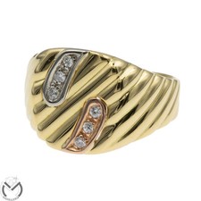 Anello uomo in oro giallo 18 kt 750 diamanti 0,15 ct -501/ST-