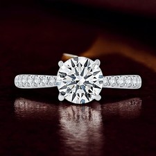 Anello con diamanti - , tondi