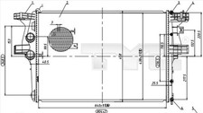 Radiatore acqua motore TYC 715-0005 per IVECO DAILY 6 5 Bus 26L11 29L11 29S11