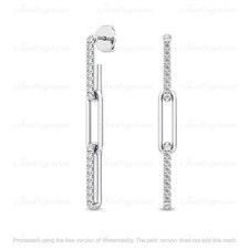 Paper Clip Drop Earrings 14K