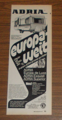 Rara pubblicità adria - adria, europa