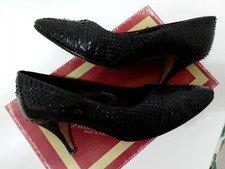 SCARPE DONNA NERE DECOLLTE' IN PITONE NR. 38 TACCO CM 8 MADE IN ITALY