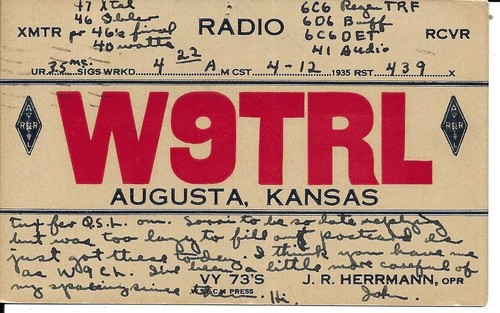 Scheda radio qsl - qsl, 1935
