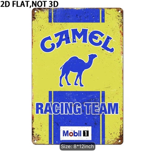 Camel racing team metal sign - racing,