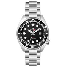 Orologio Uomo LORENZ 26169FF Bracciale Acciaio Nero Sub 100mt