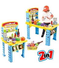 Playset Supermercato Giocattolo Bambini Banco Estensibile Luci Suoni Accessori