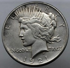 America  Stati Uniti 1 $ Dollaro PEACE Dollar 1921 mint Philadelphia MOLTO RARO