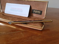 AURORA THESI - PENNA A SFERA - ORO 23 KT E LACCA BLU  - REFIL FUNZIONANTE