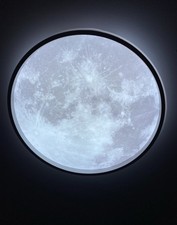 Lampadario Luce LED Soffitto Luna Moon Bianco Ghiaccio 6000K con led circolari.