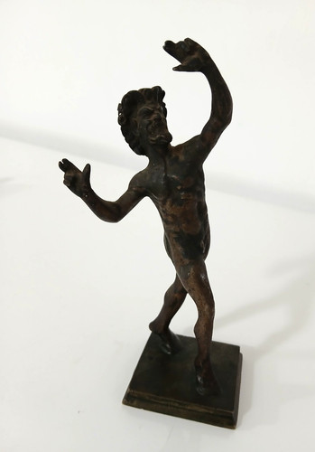 Antica statuetta bronzo fauno - statuetta,