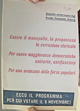 PARTITO COMUNISTA OPUSCOLO 1960 PROGRAMMA CONTRO MONOPOLIO FORZE POPOLARI-258ab