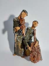 Lino Berzoini, frati musicisti LUCIO FONTANA LENCI TORINO scultura vintage