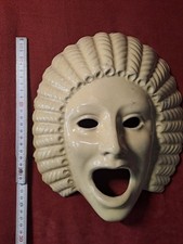 Scultura antica. Bella maschera in terracotta smaltata; Fine '800