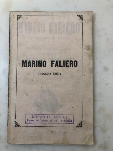 Raro libretto opera marino - libretto,