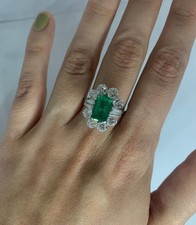 Anello Oro Con Smeraldo E Brillanti