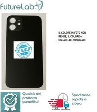 VETRO SCOCCA POSTERIORE BACK COVER IPHONE 12 BLACK NERO  BIG HOLE