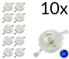 10x Chip led 3w blu alta
