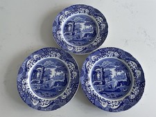 3 piatti Spode blu italiani vintage made in England diametro 10,5"