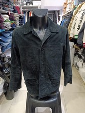 Men's black leather coat