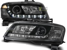 Coppia di Fari Anteriori LED DRL Look per Fiat STILO 3D 2001-2008 Daylight Neri 