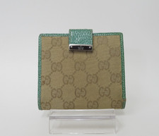 Autentico portafoglio compatto Gucci GG in pelle canvas bifold #41966