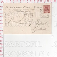 B9861 PUBBLICITA OLGIATE OLONA CARLO POZZI STAMPERIA 1904 PER GALLIATE