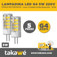 5 PZ LAMPADA LAMPADINA LED G4