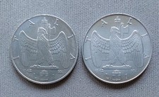 Regno d'Italia Vittorio Emanuele III 1942 1 Lira Impero XX (lotto di 2 monete)