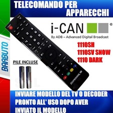 TELECOMANDO SPECIFICO PER  DECODER ADB I-CAN 1110sv storm